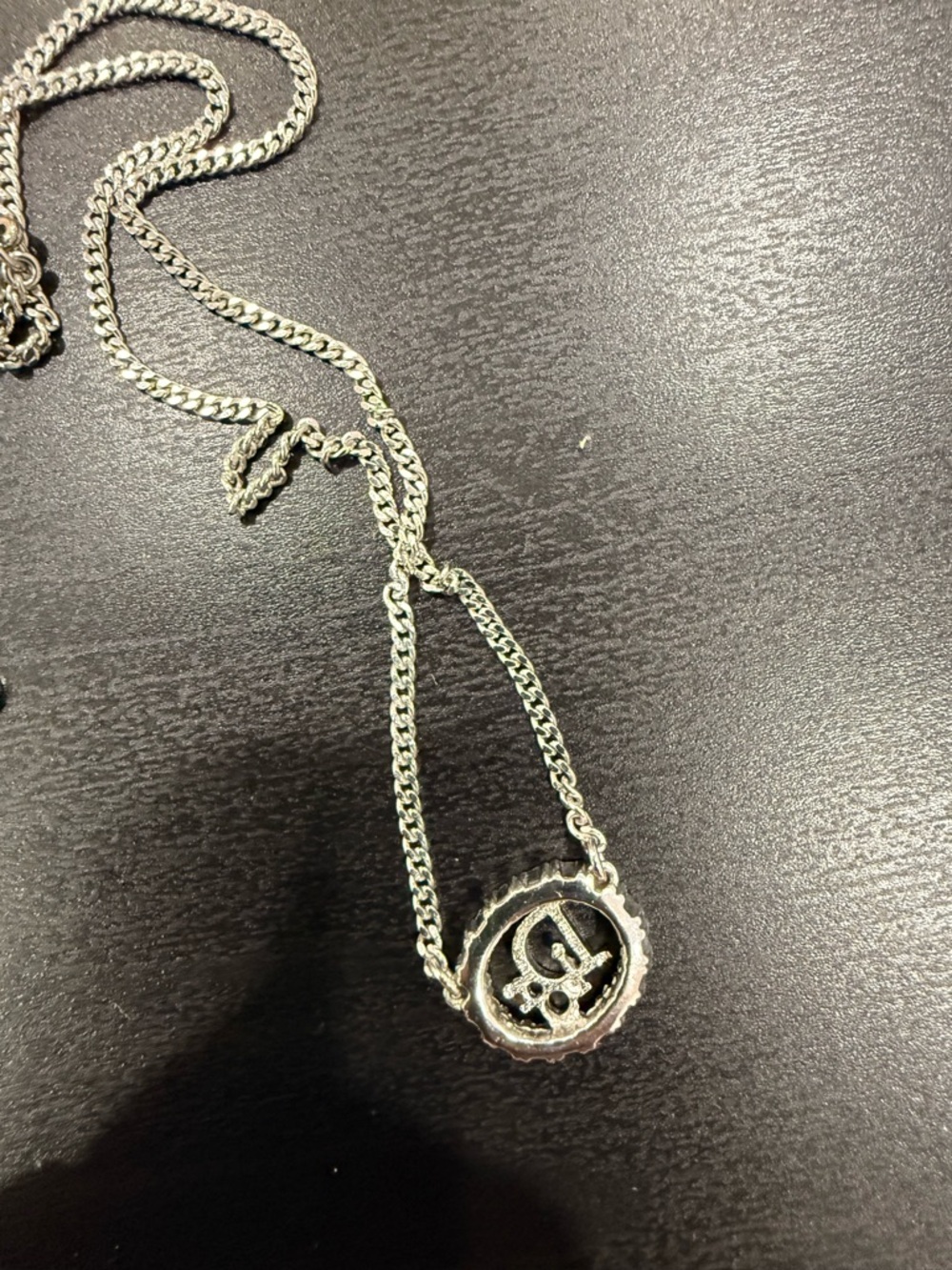 Dior Silver Crystal CD Pendant Necklace - Picture 2 of 6